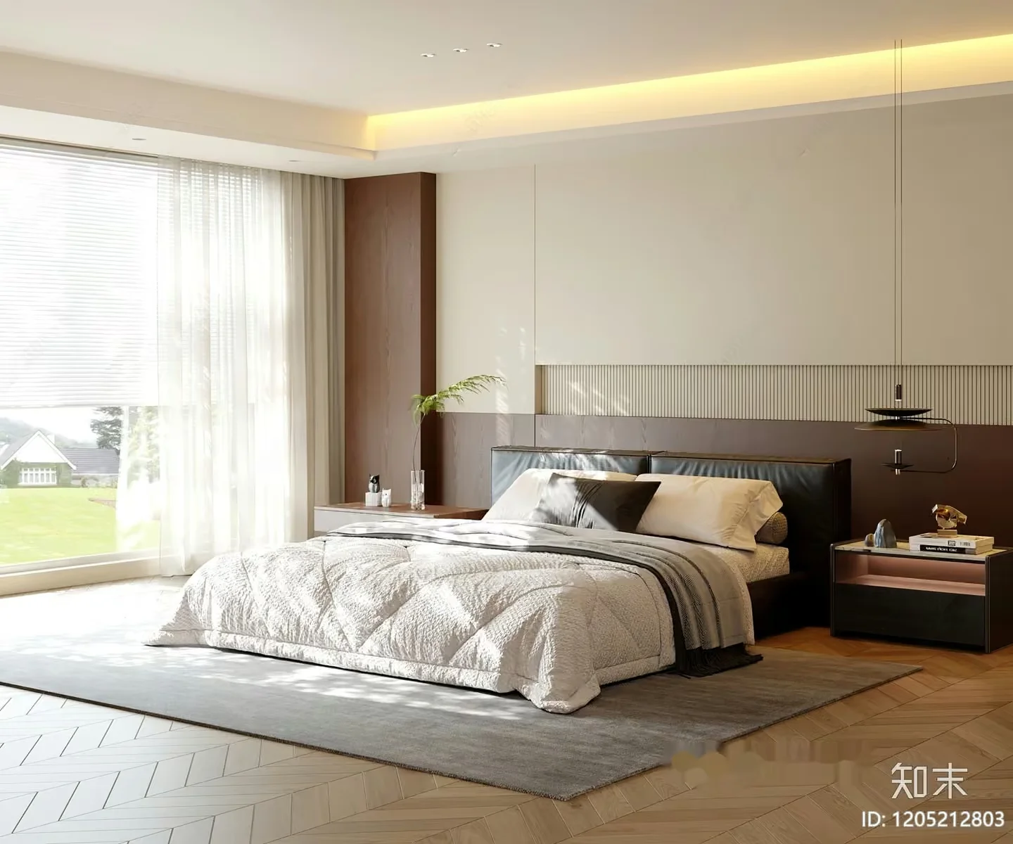 A Modern Bedroom 3D Model – 3855 – VRAY Render