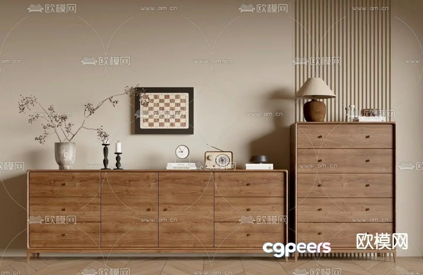 Medieval style chest of drawers short chest chest of drawers 3D model
