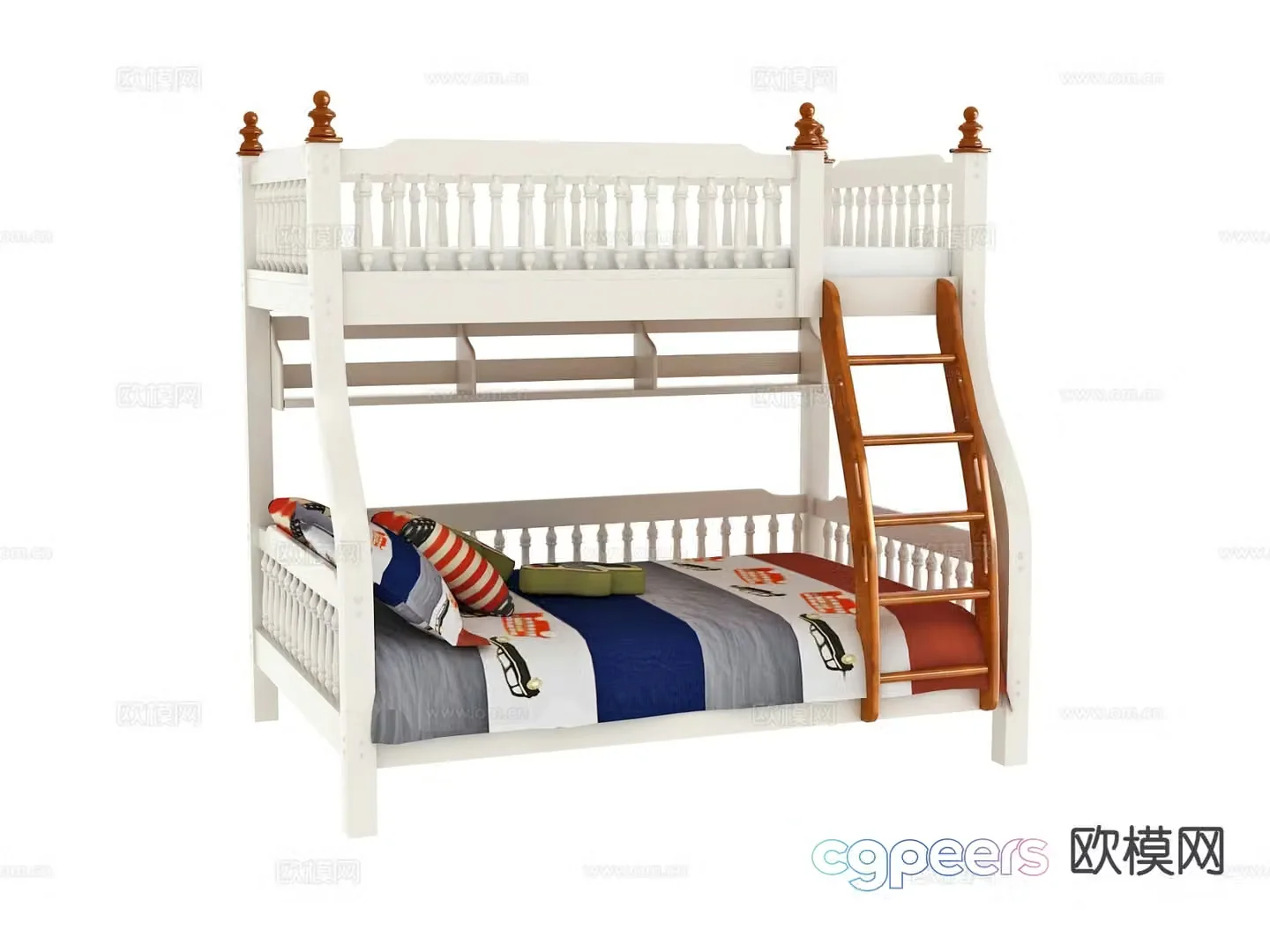 American bunk bed bunk bed children’s bed 3D model