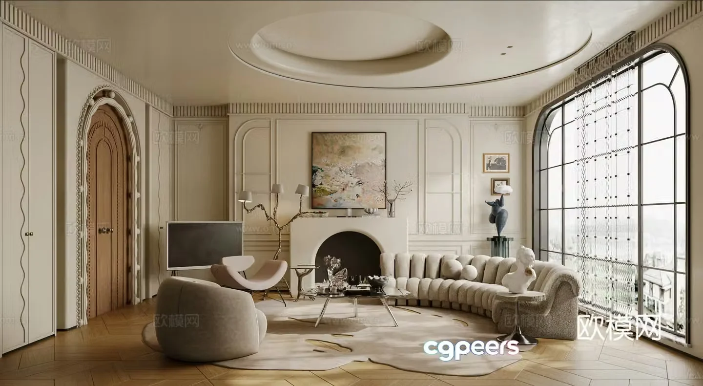 French living room 3d model