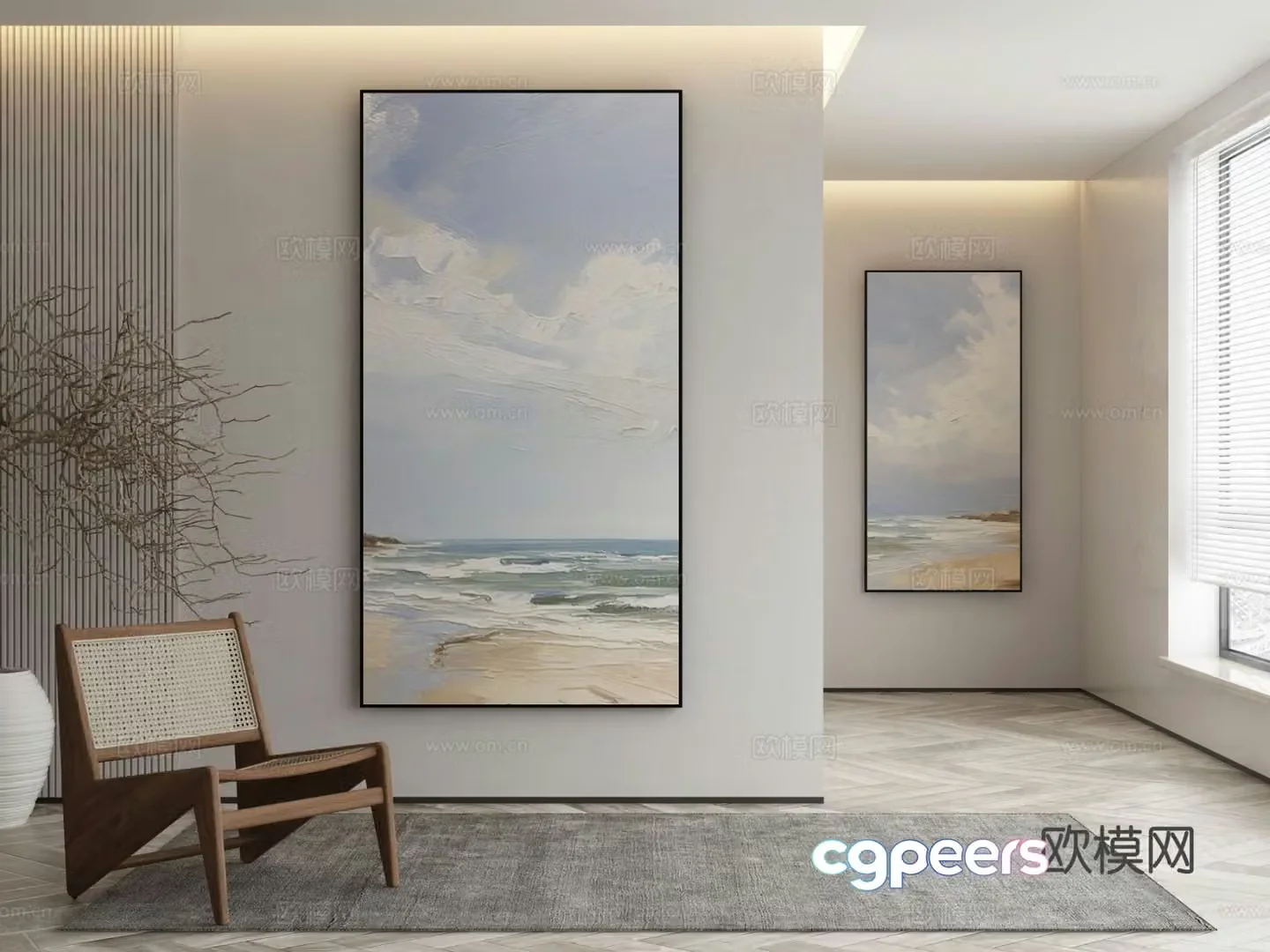 Modern landscape painting decorative painting 3d model