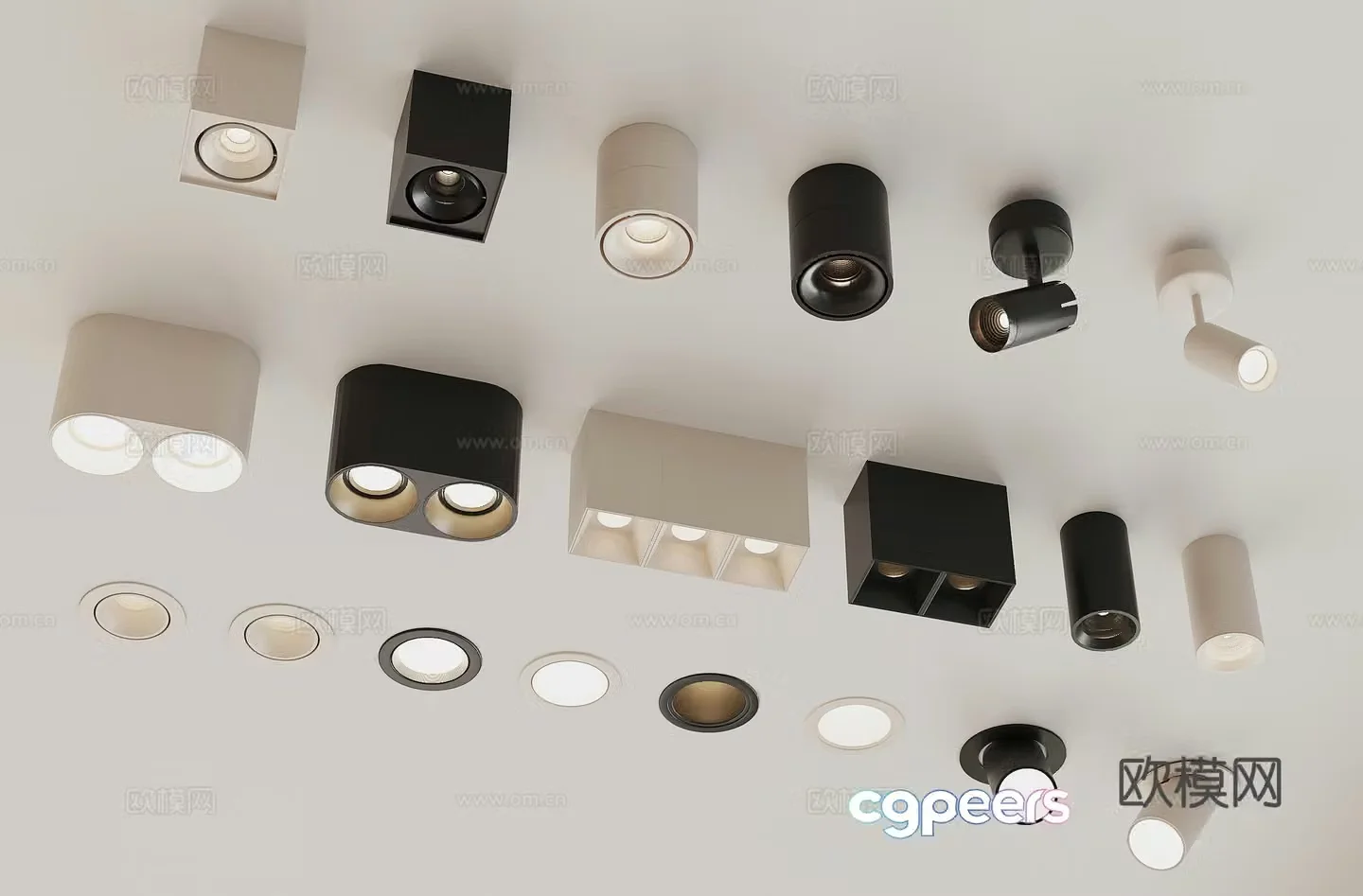 Modern spotlight downlight surface mounted downlight 3d model
