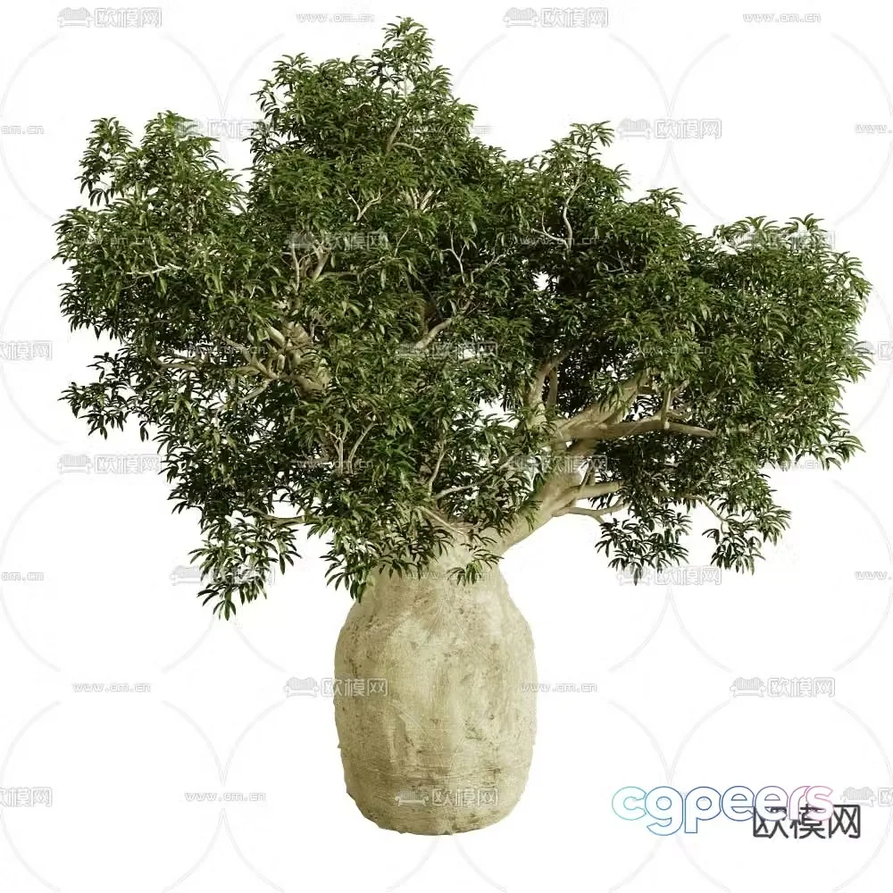 Landscape tree shrub plant 3d model