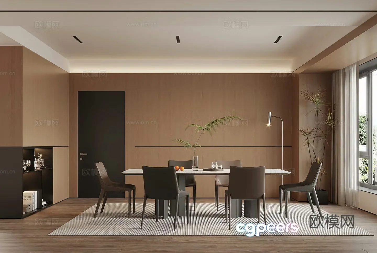 Restaurant Modern Restaurant Dining Table and Chair Combination 3D Model