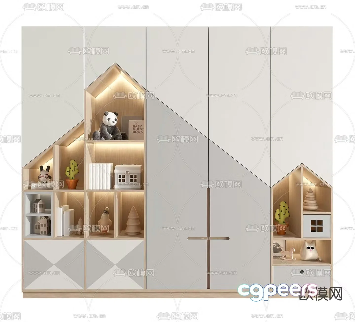 Children’s wardrobe bookcase 3d model
