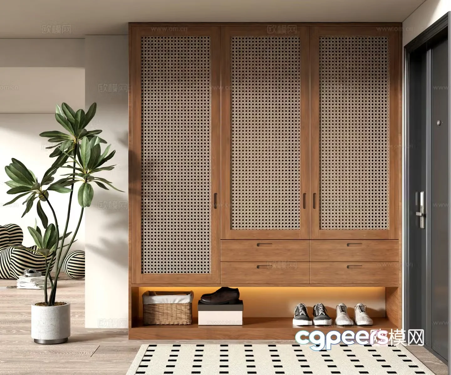 Wasabi wind shoe cabinet 3d model