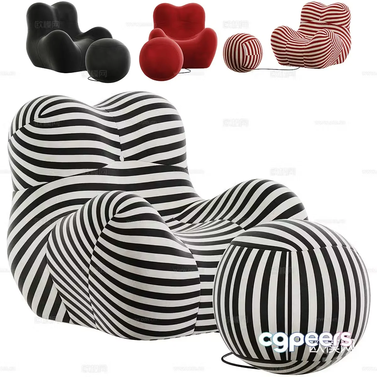 Modern Serie Up 2000 Casual Sofa 3D Model