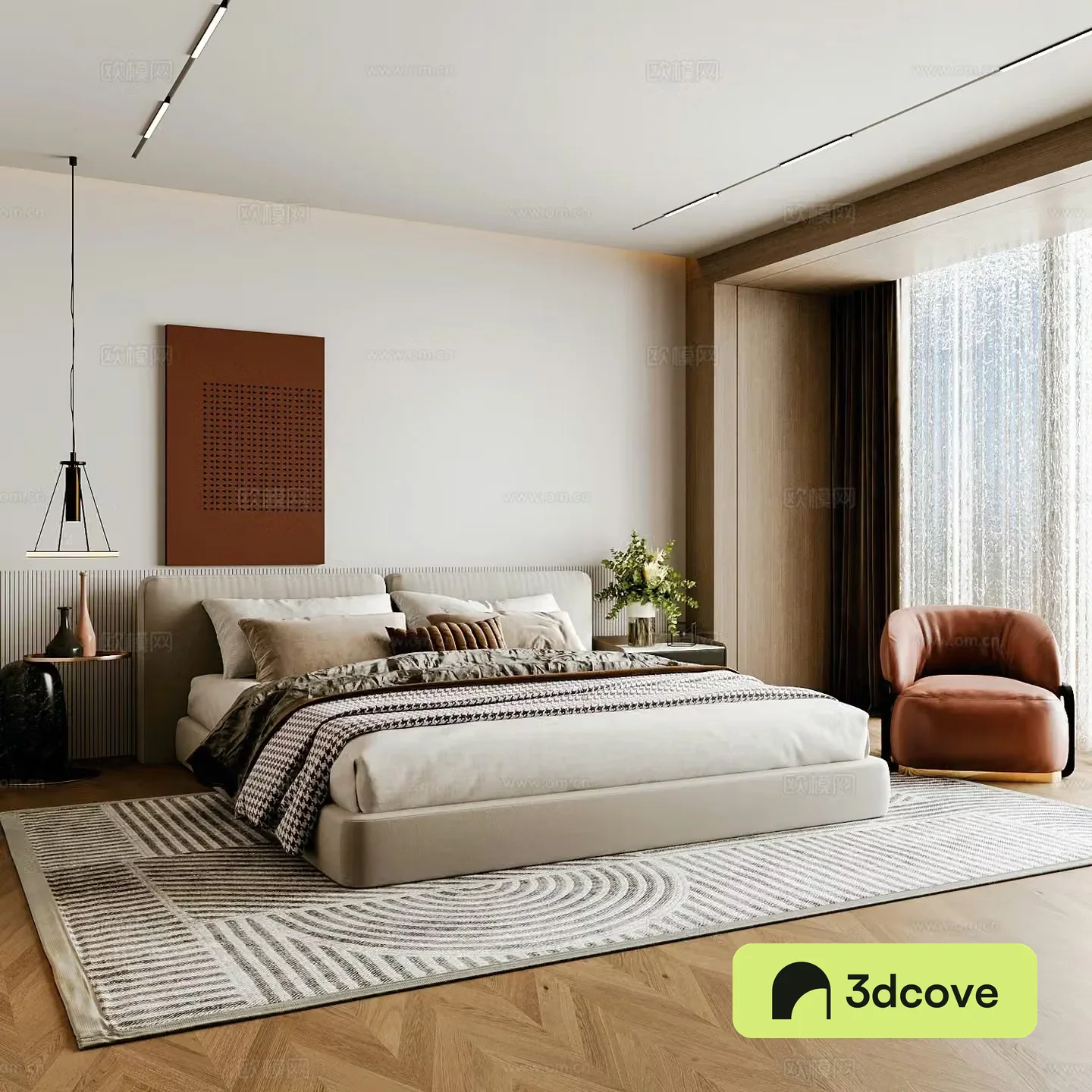 Modern home bedroom Modern bedroom Italian bedroom Simple bedroom Italian bed