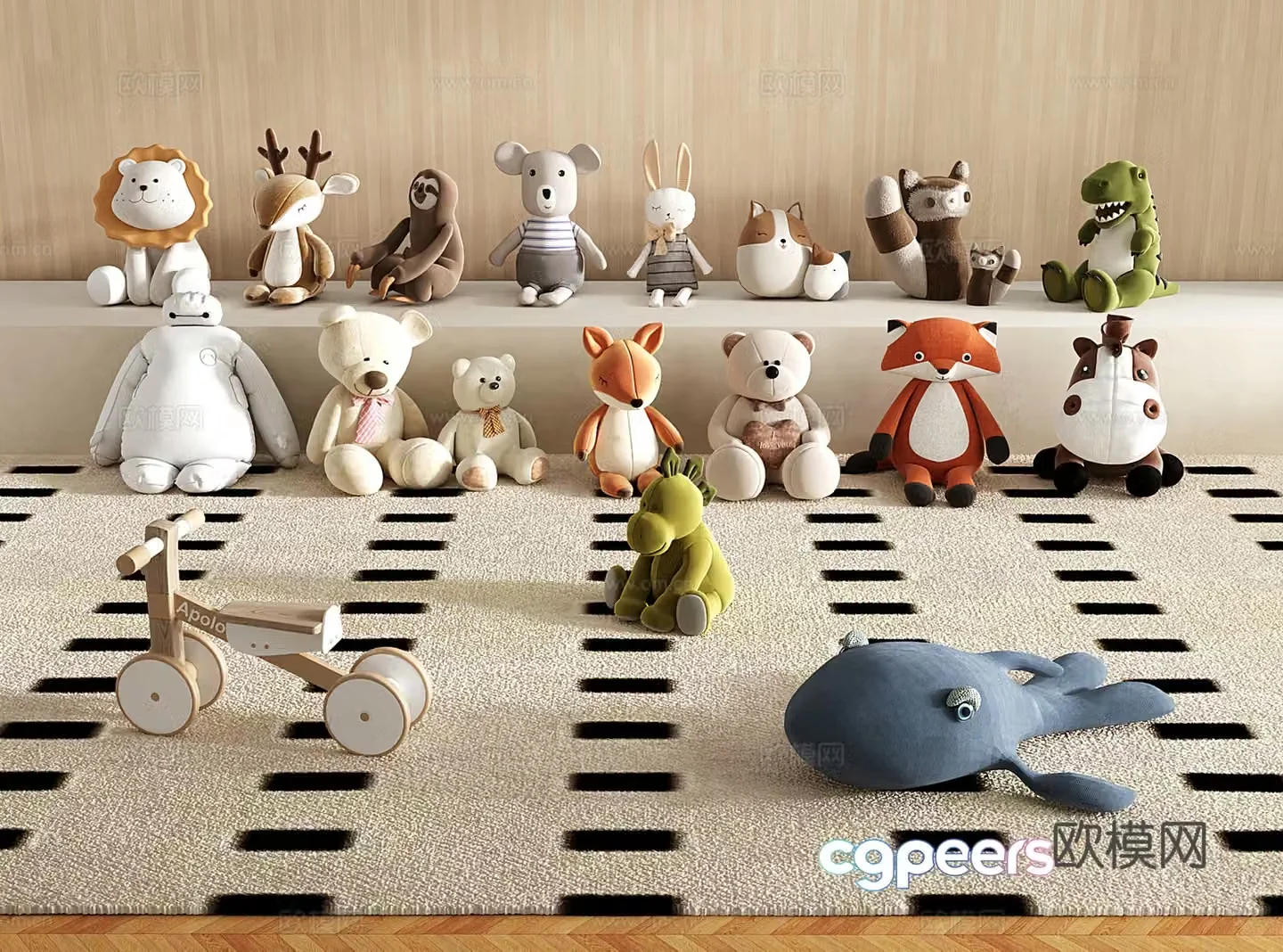 Modern dolls Toys Plush toys Animal 3d model