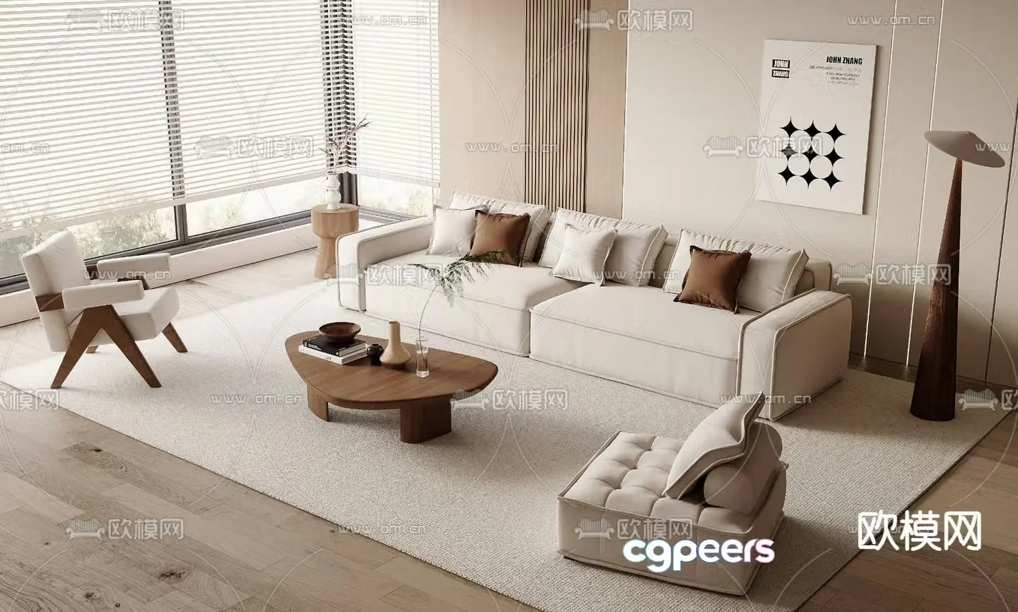 Wabi Sabi modular sofa 3d model