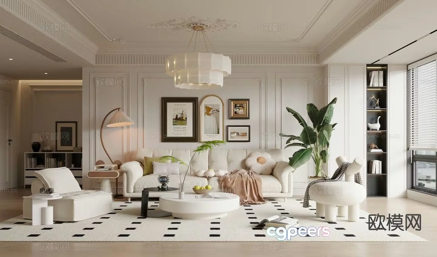 French living room 3d model