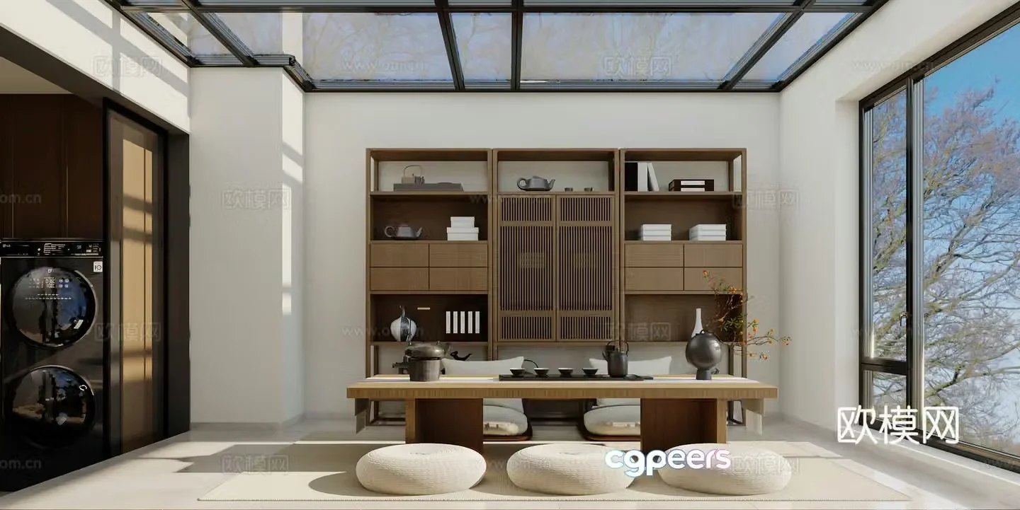 Song’s aesthetic tea room tatami tea room sun room tea room new Chinese tea room 3D model