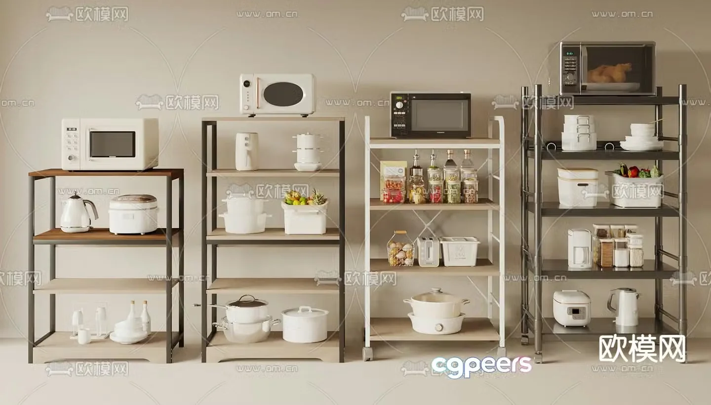 kitchen storage rack storage rack 3d model