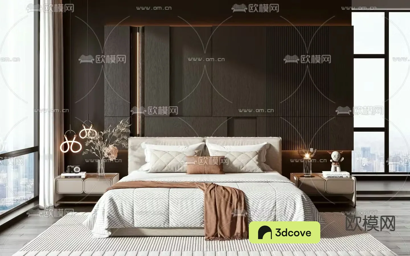 minotti modern double bed