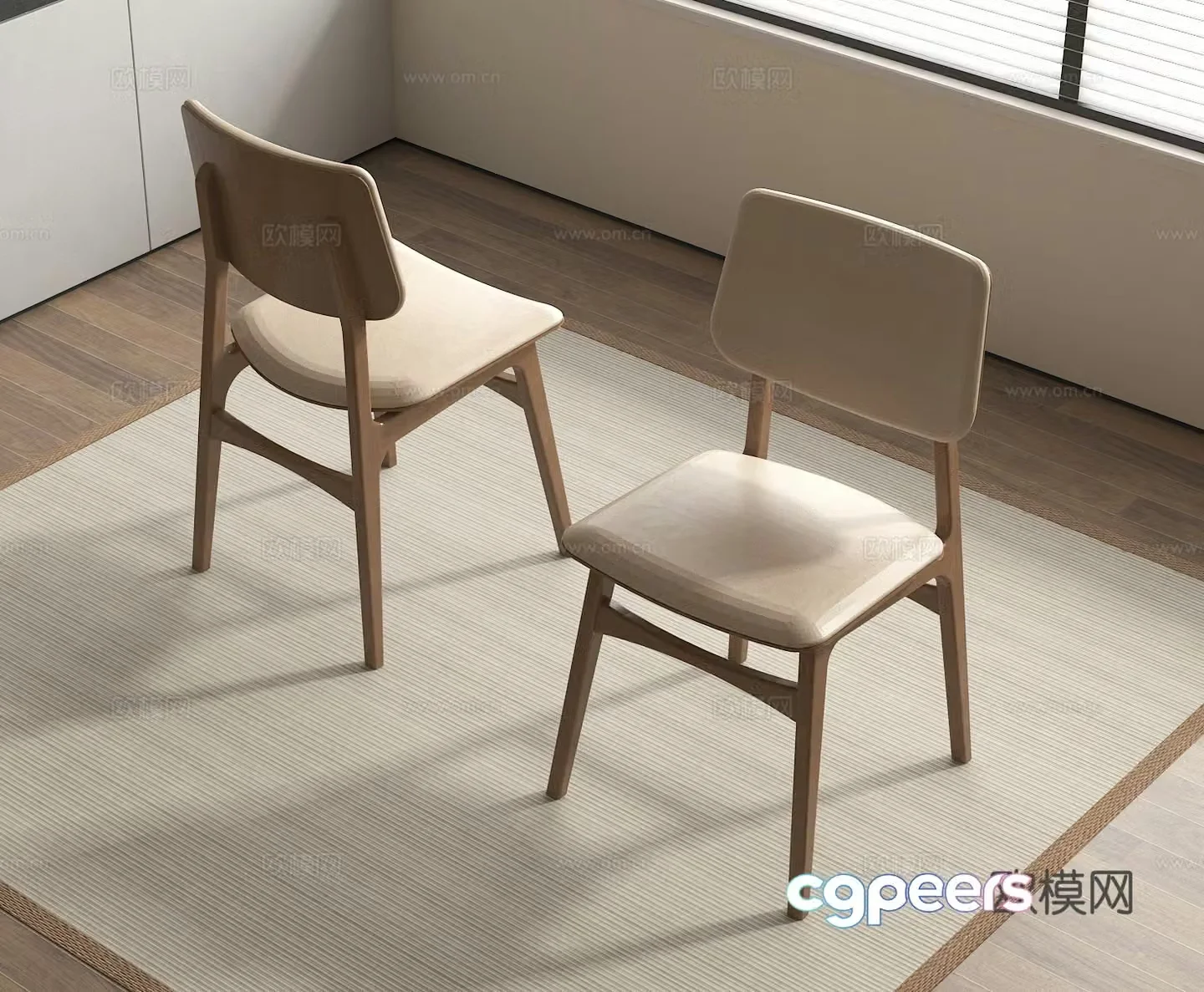 Dining chair leisure chair 3d model
