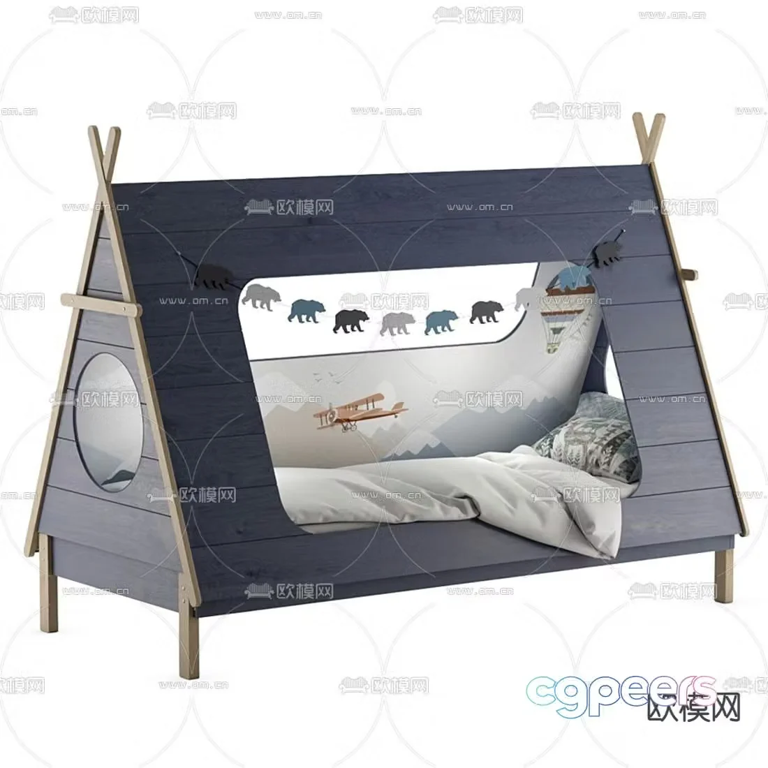 Modern children’s bed 3d model