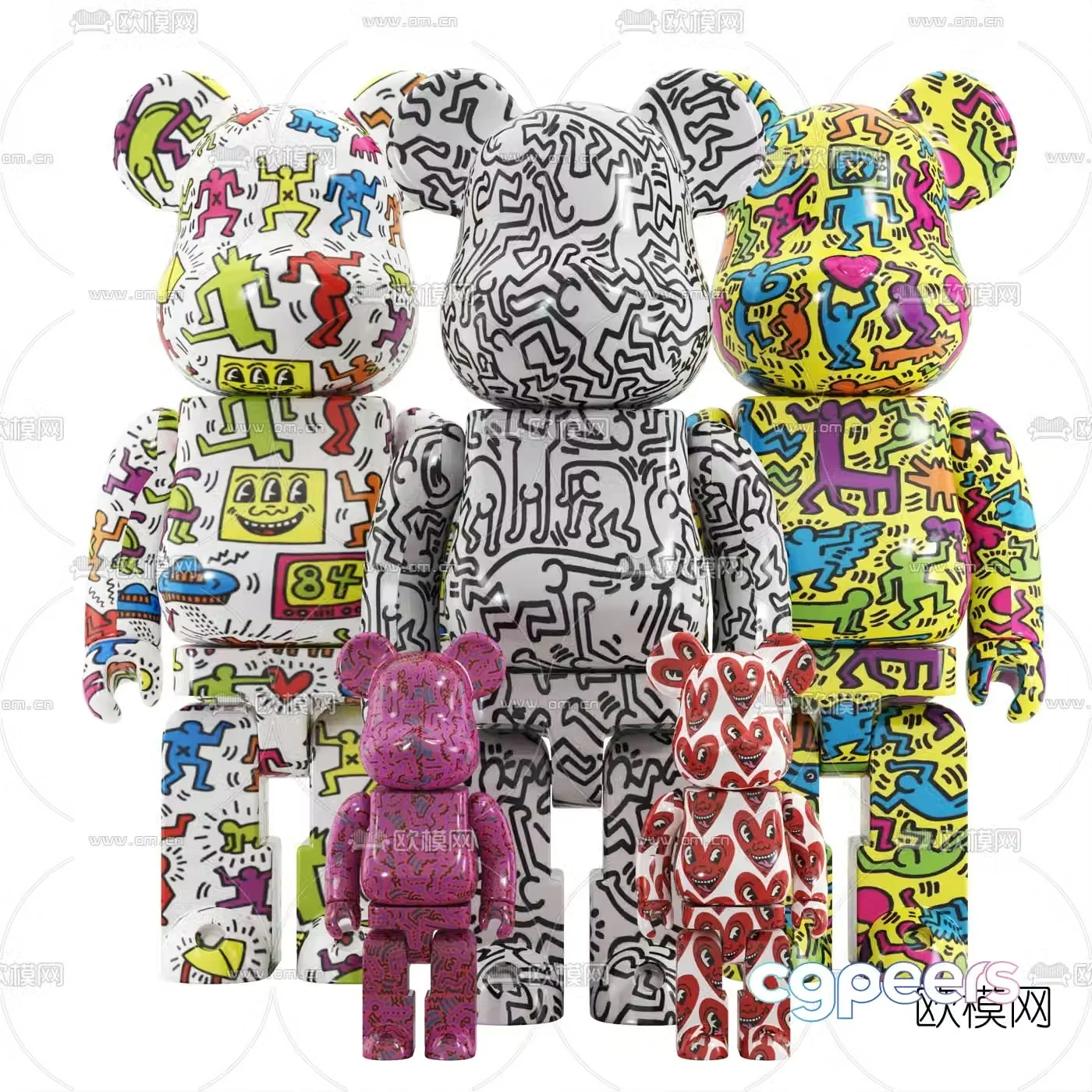 Modern violent bear toy ornament 3d model