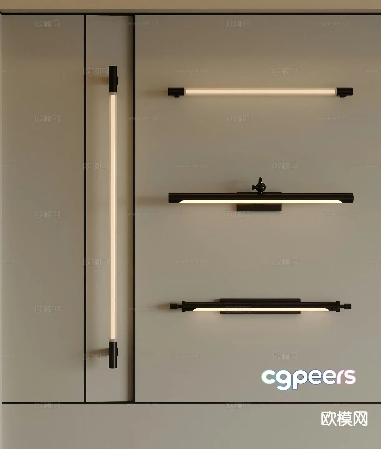 Modern wall lamp strip wall lamp straight wall lamp mirror wall lamp 3D model
