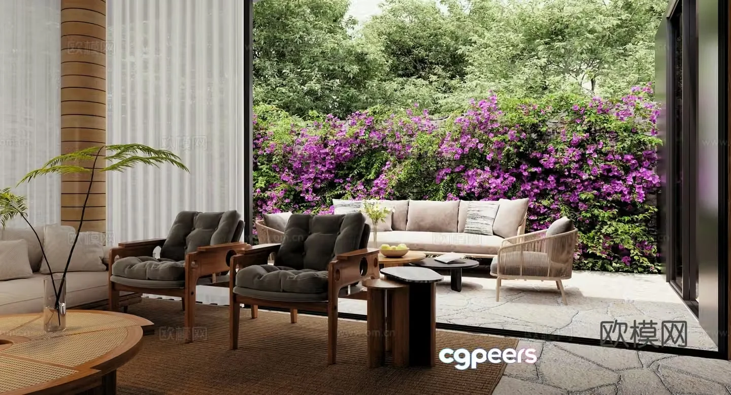 Living and dining room 3d model