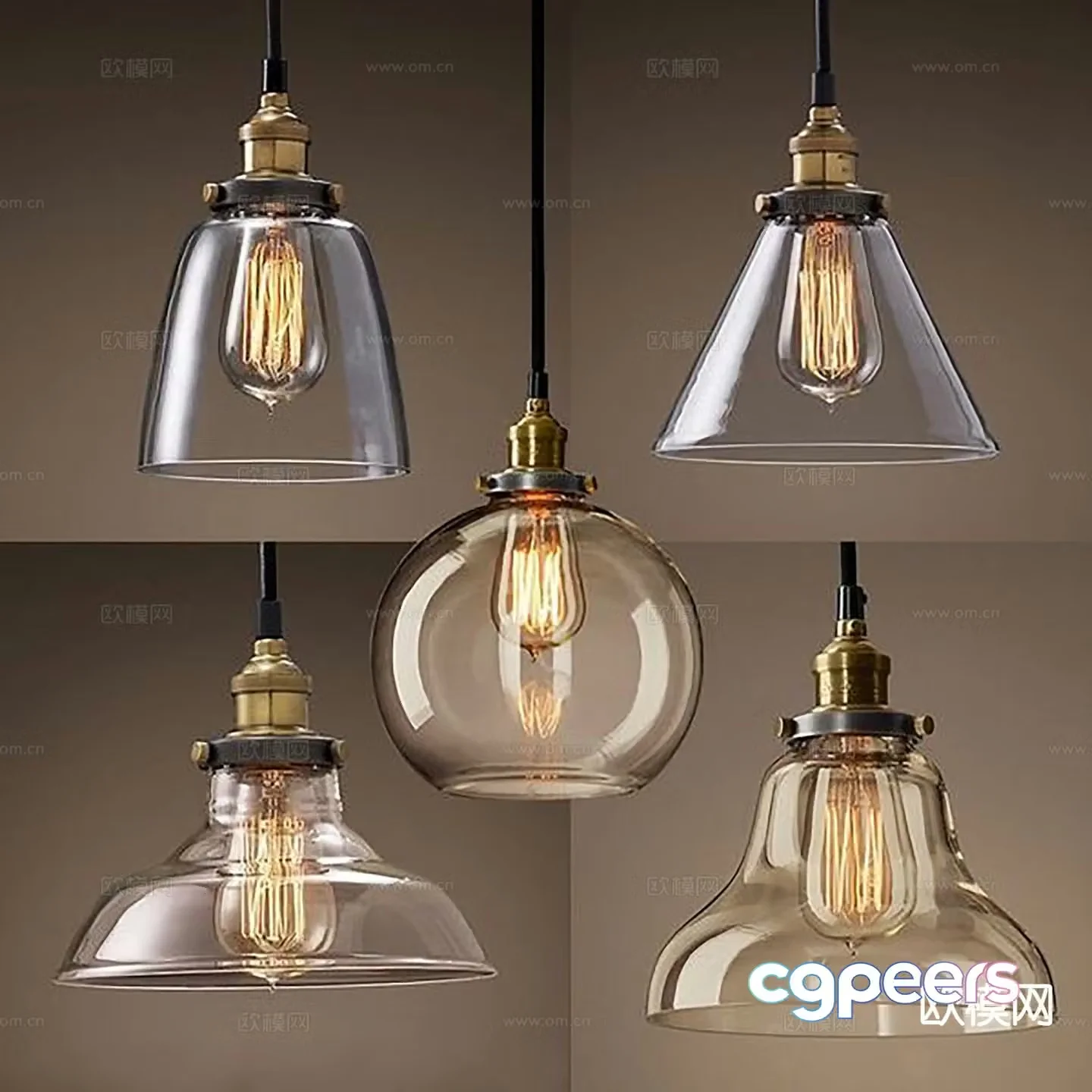 Light luxury chandelier bedside small chandelier 3d model