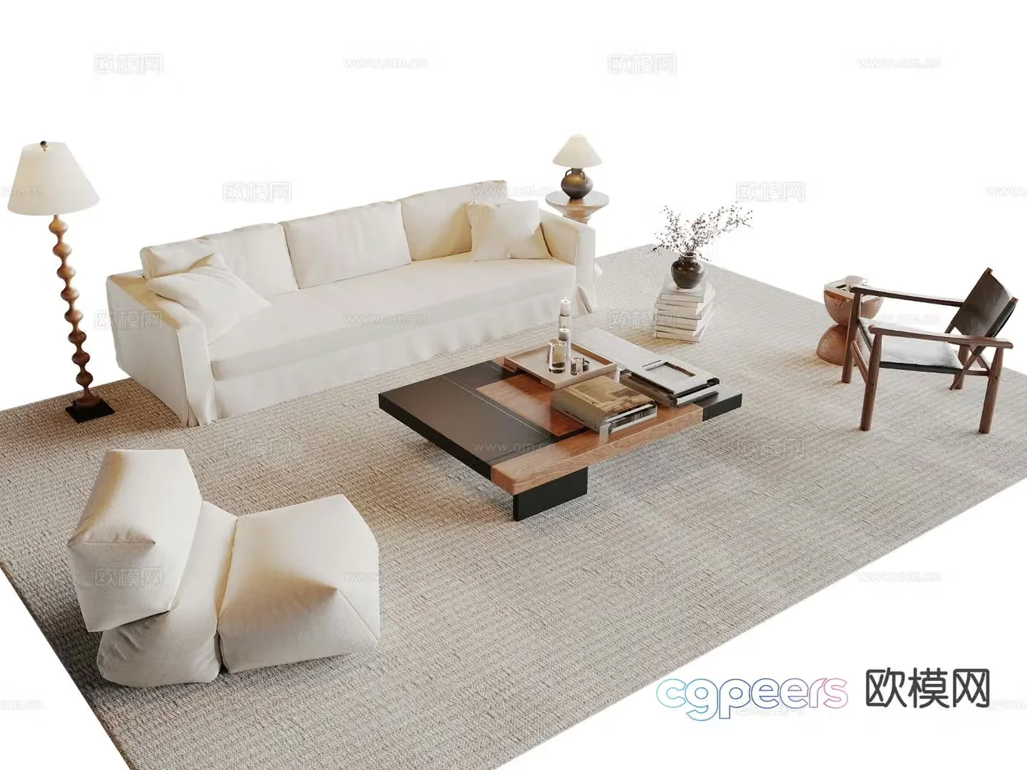 Medieval style modular sofa 3D model