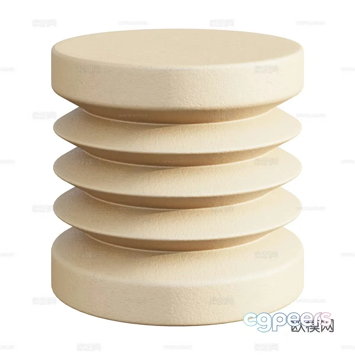 Modern round stool stool make-up stool 3d model