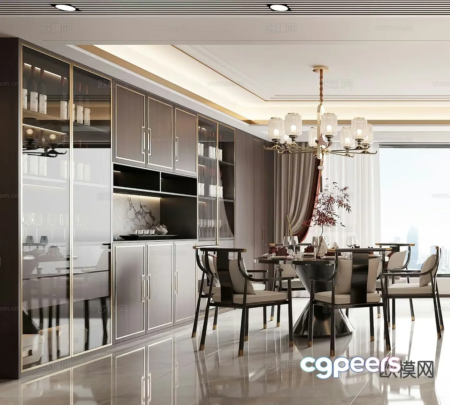 New Chinese restaurant 3d model