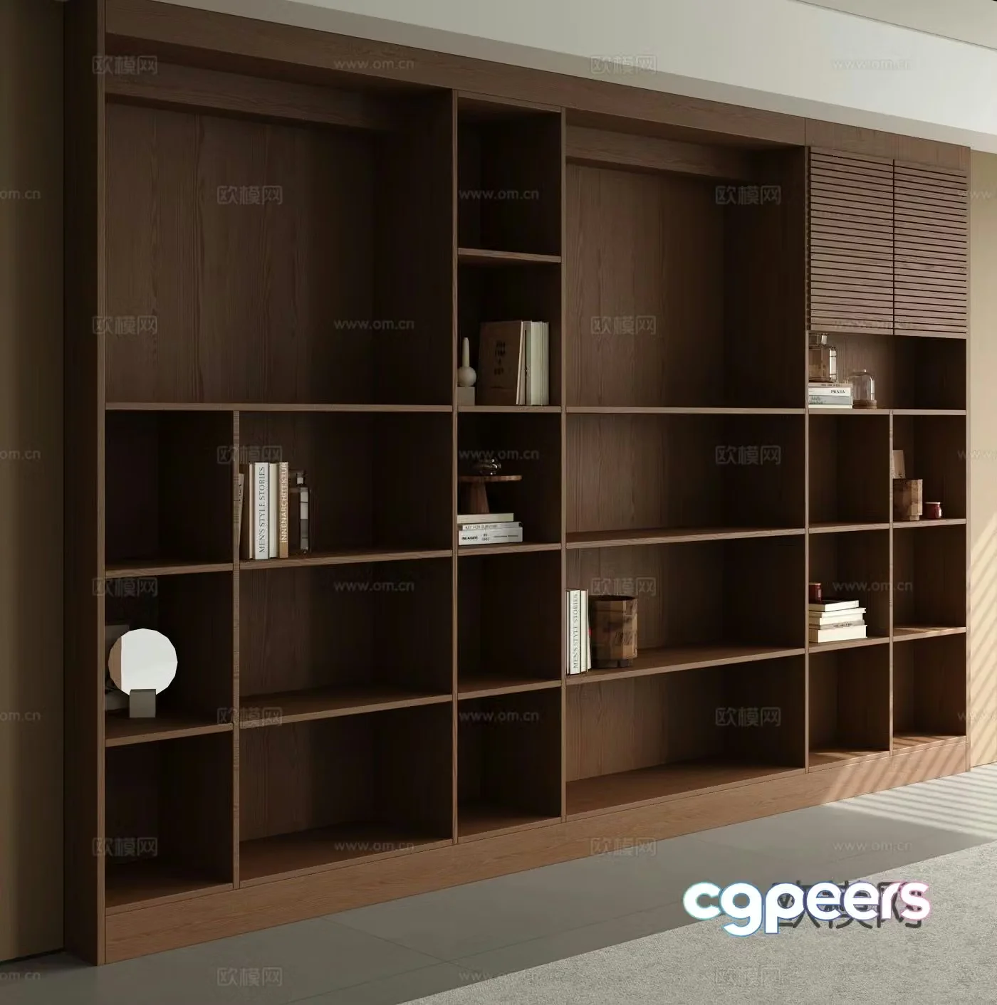 Modern bookcase shelf 3d model