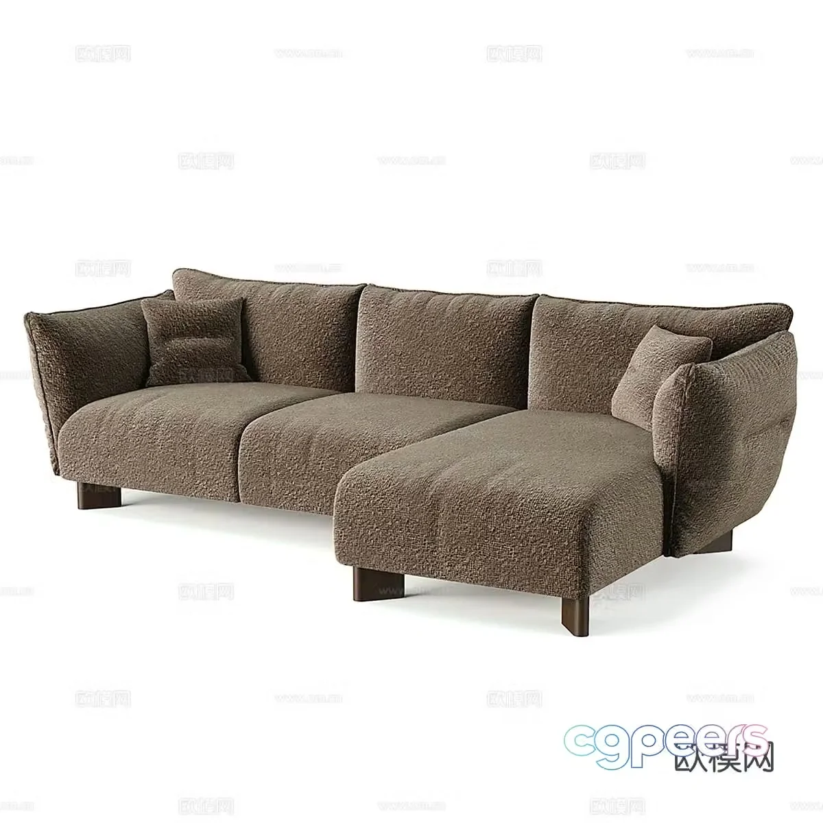 Modern simple double sofa corner sofa 3d model