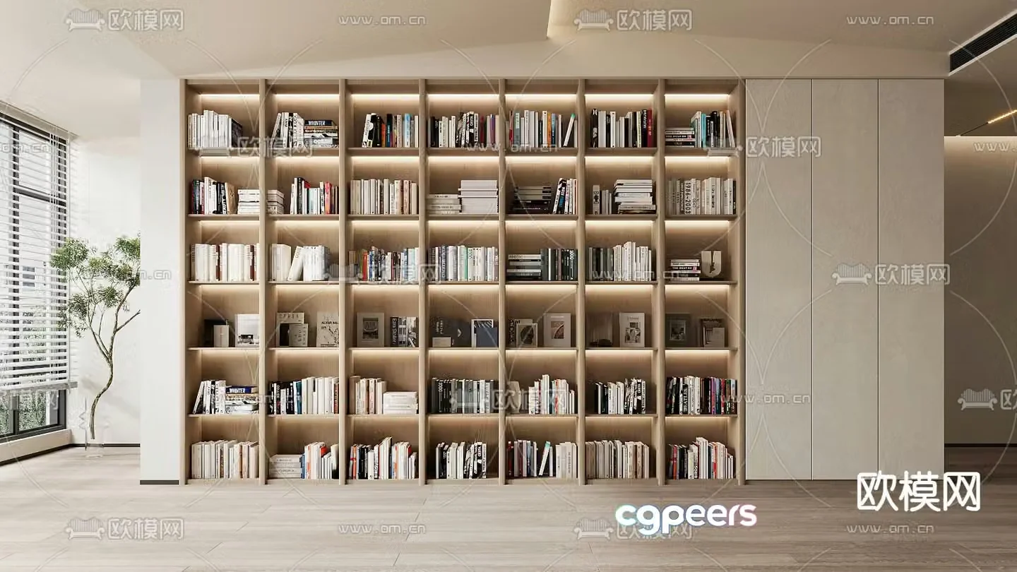 Bookshelf Showcase 3D Model