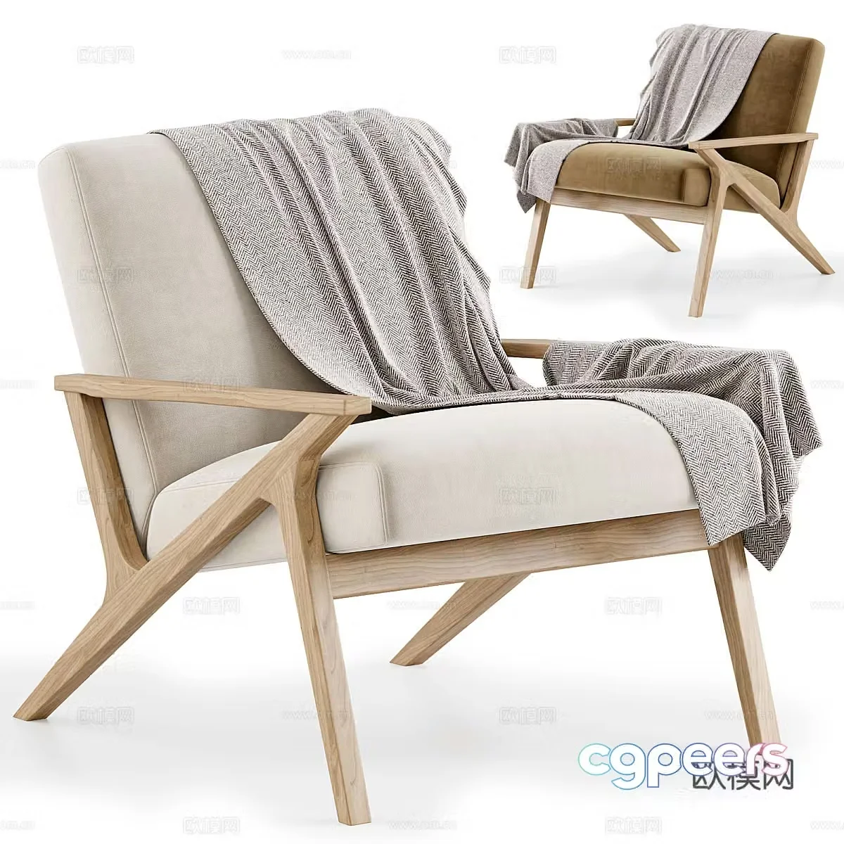Modern chair leisure chair 3d model