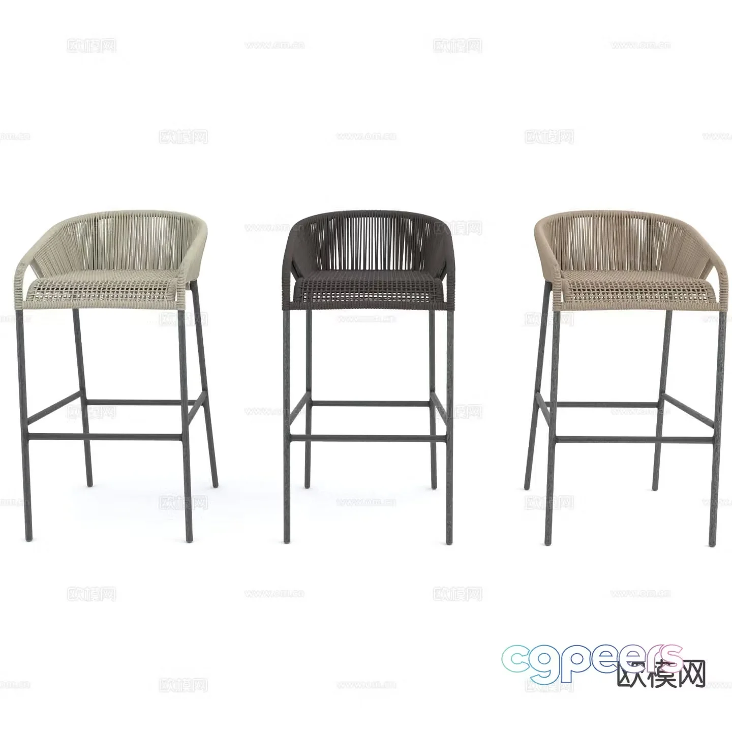 Modern bar stool 3d model