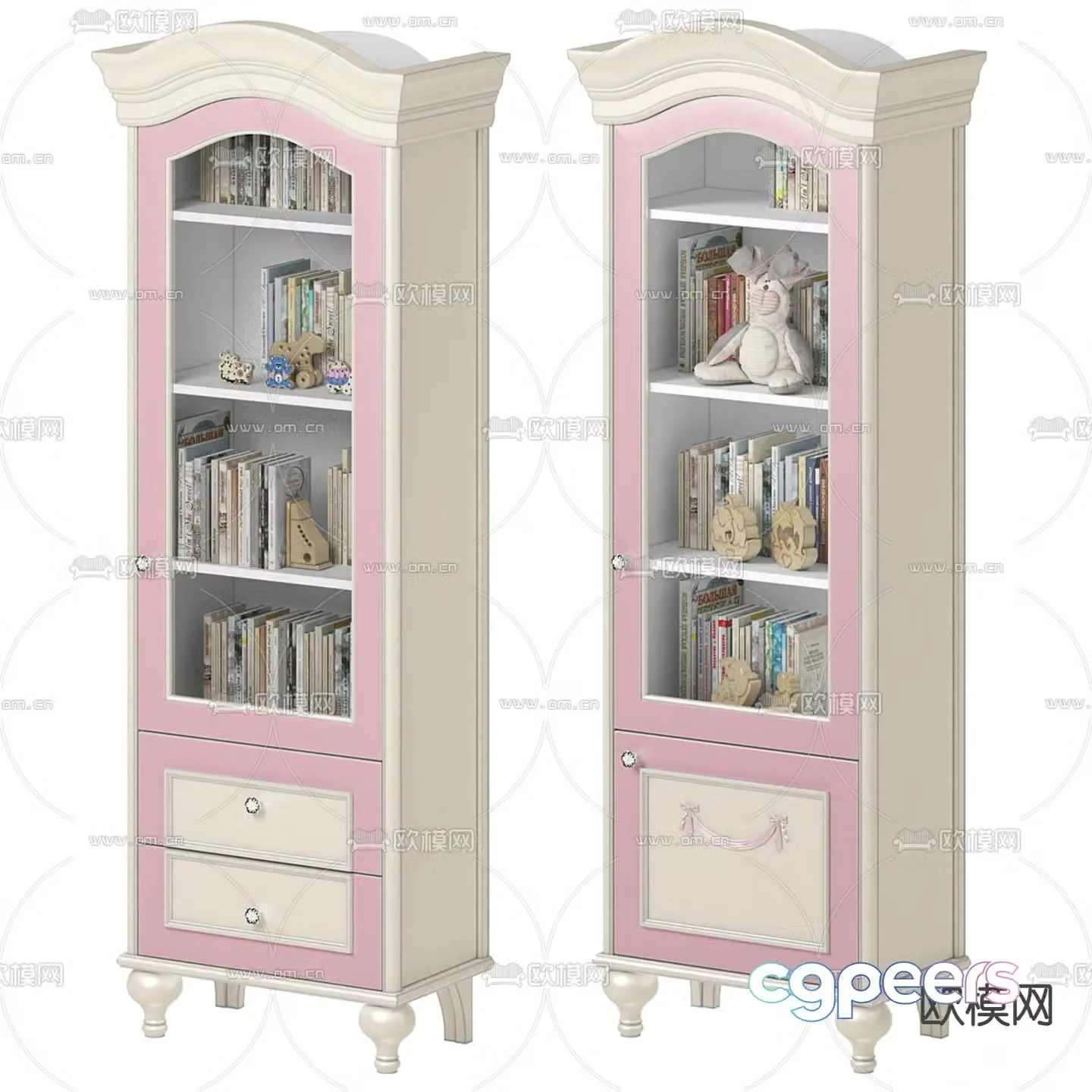 European style children’s bookcase 3d model