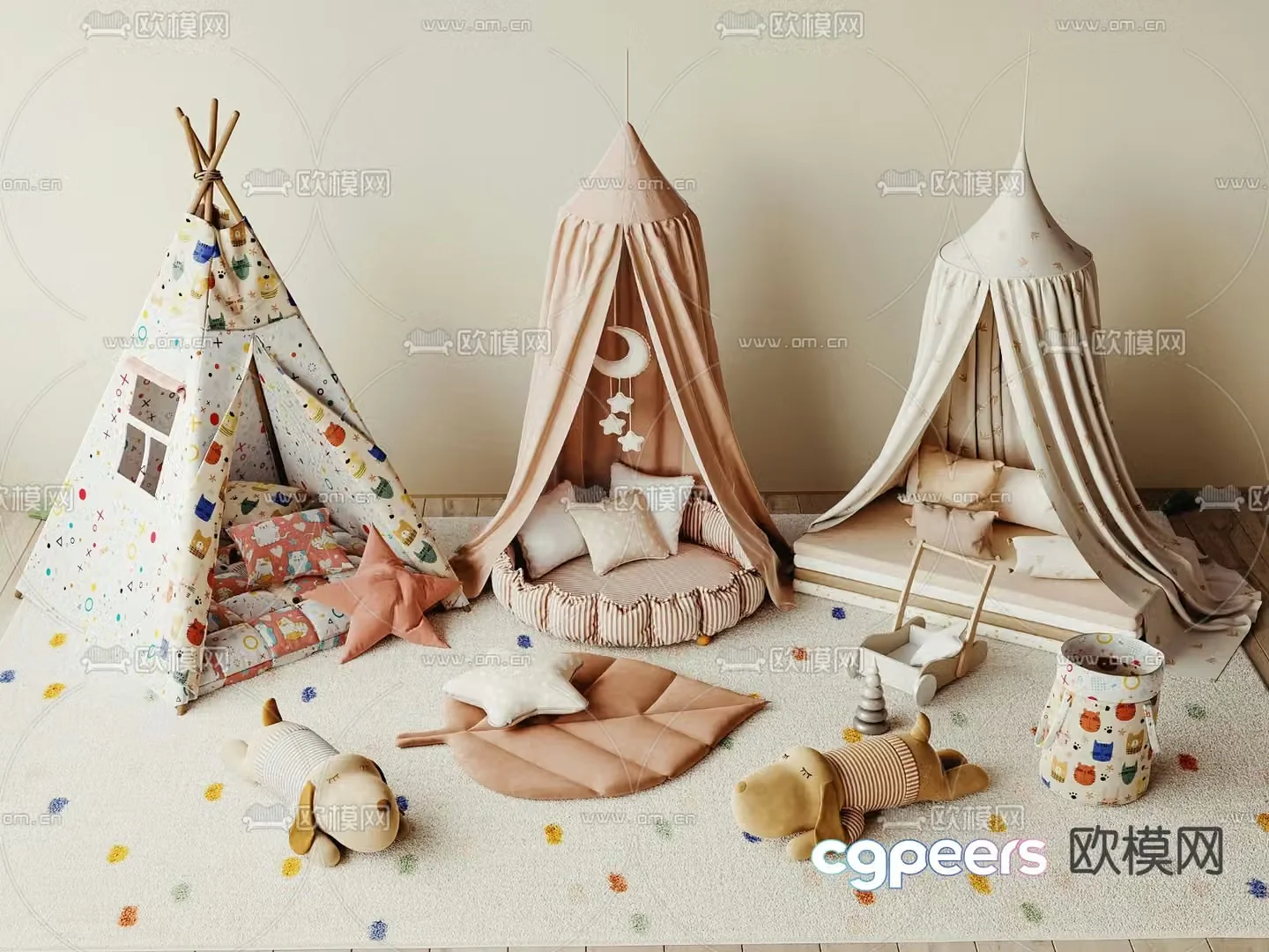 Modern children’s tent 3d model