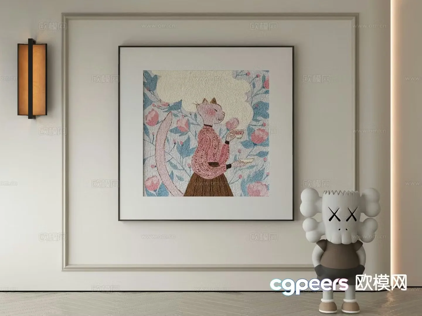 Modern art painting cartoon painting decorative painting 3d model