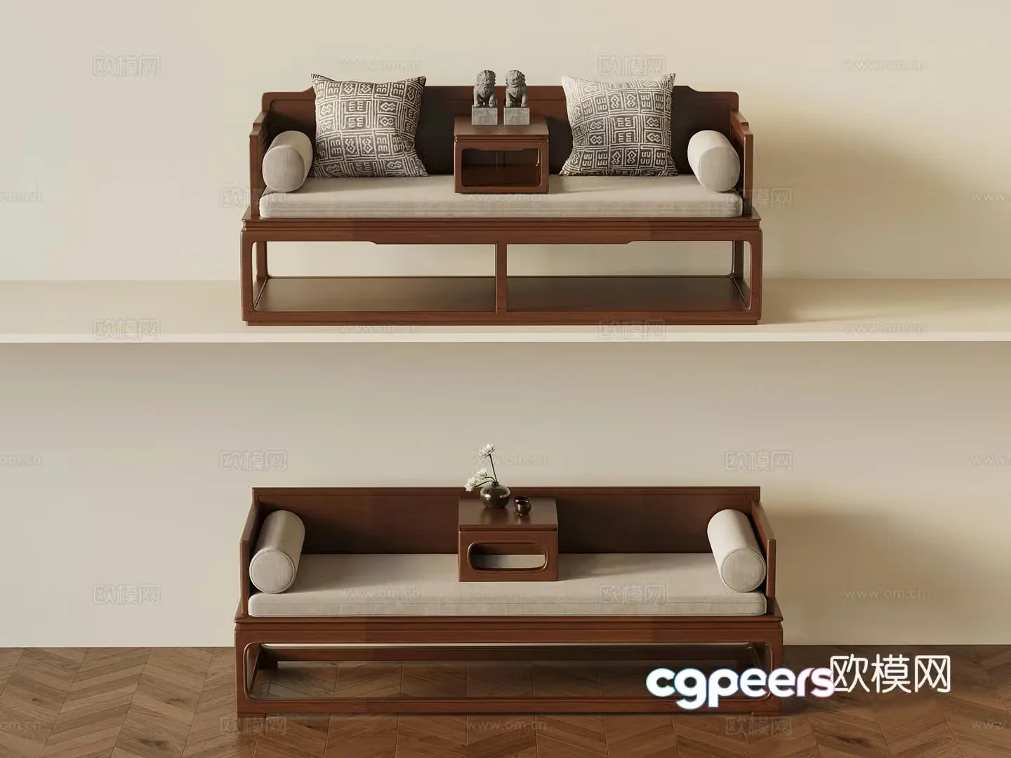Arhat bed New Chinese Arhat bed 3D model