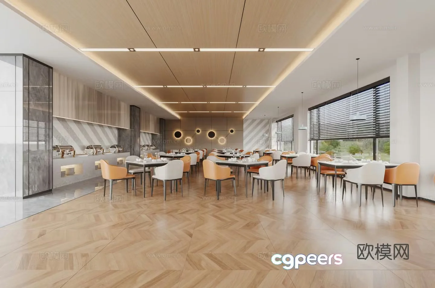 Modern cafeteria 3d model