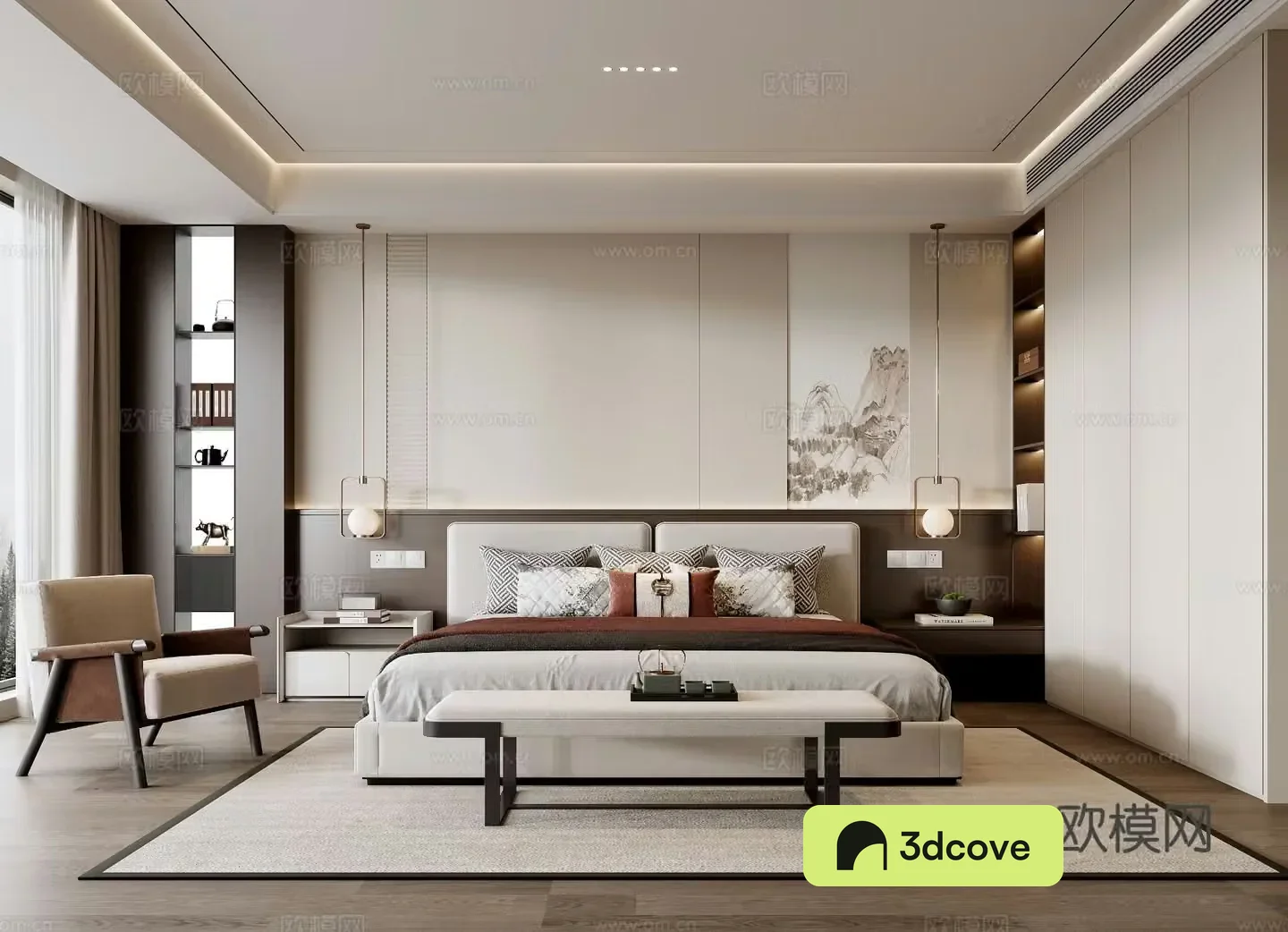 New Chinese style bedroom master bedroom