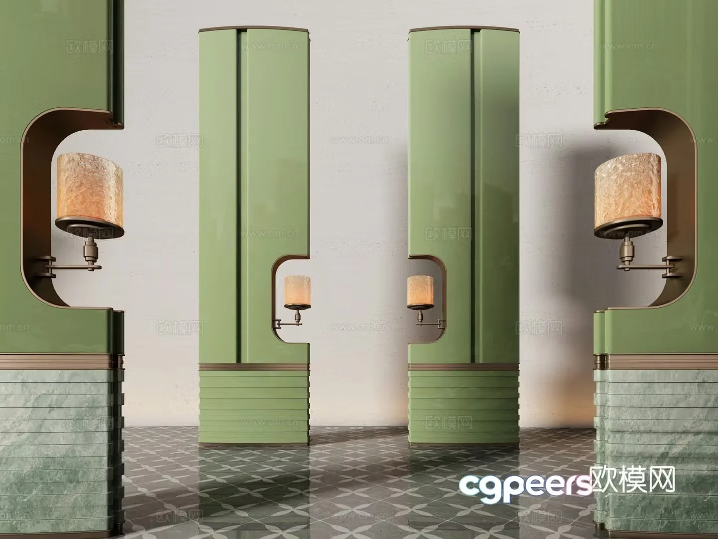 New Chinese style hotel partition 3D model