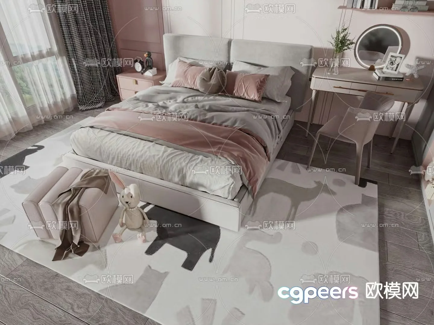 Modern children’s bed 3d model