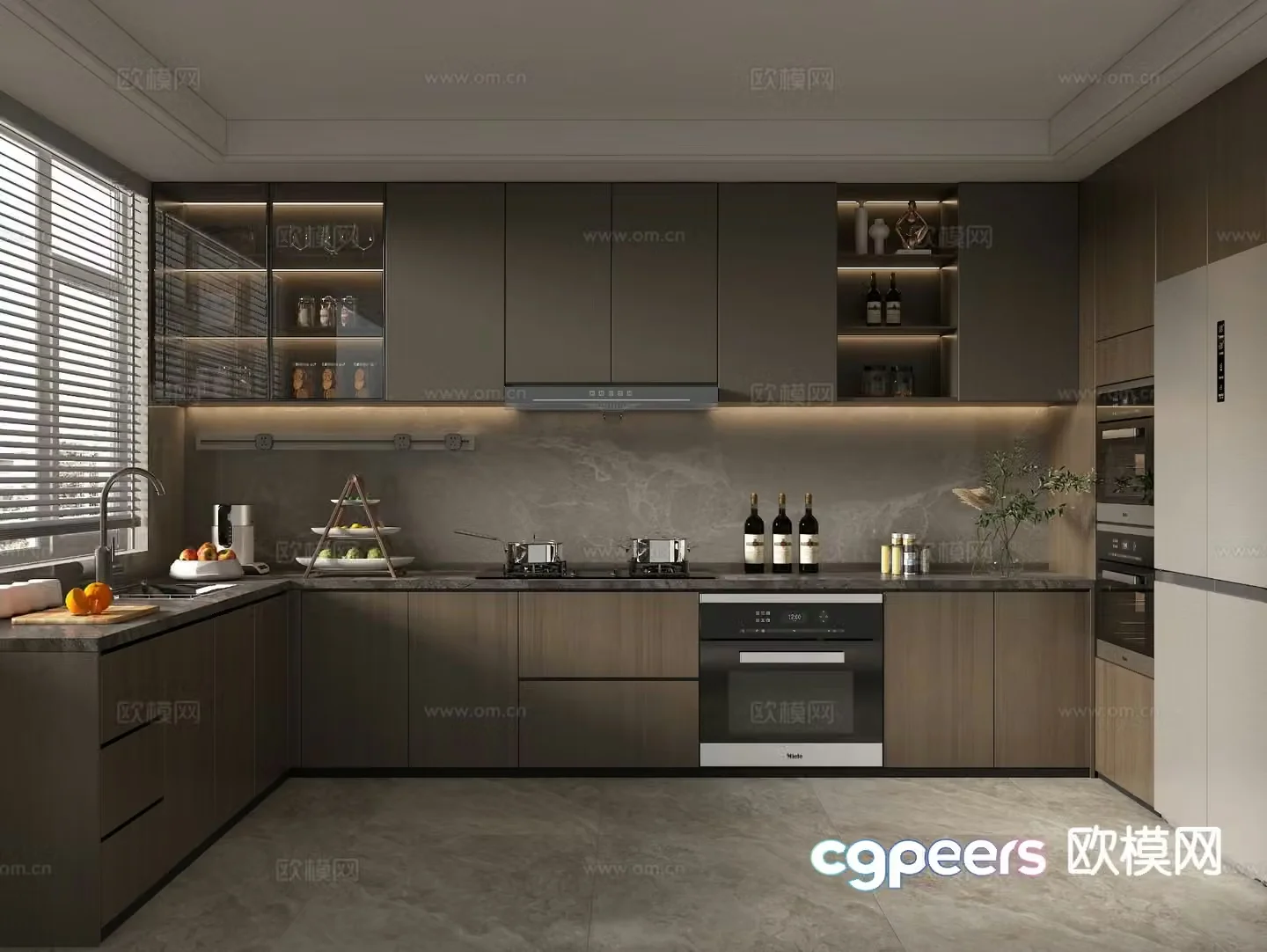 wabi-sabi kitchen cabinet 3d model