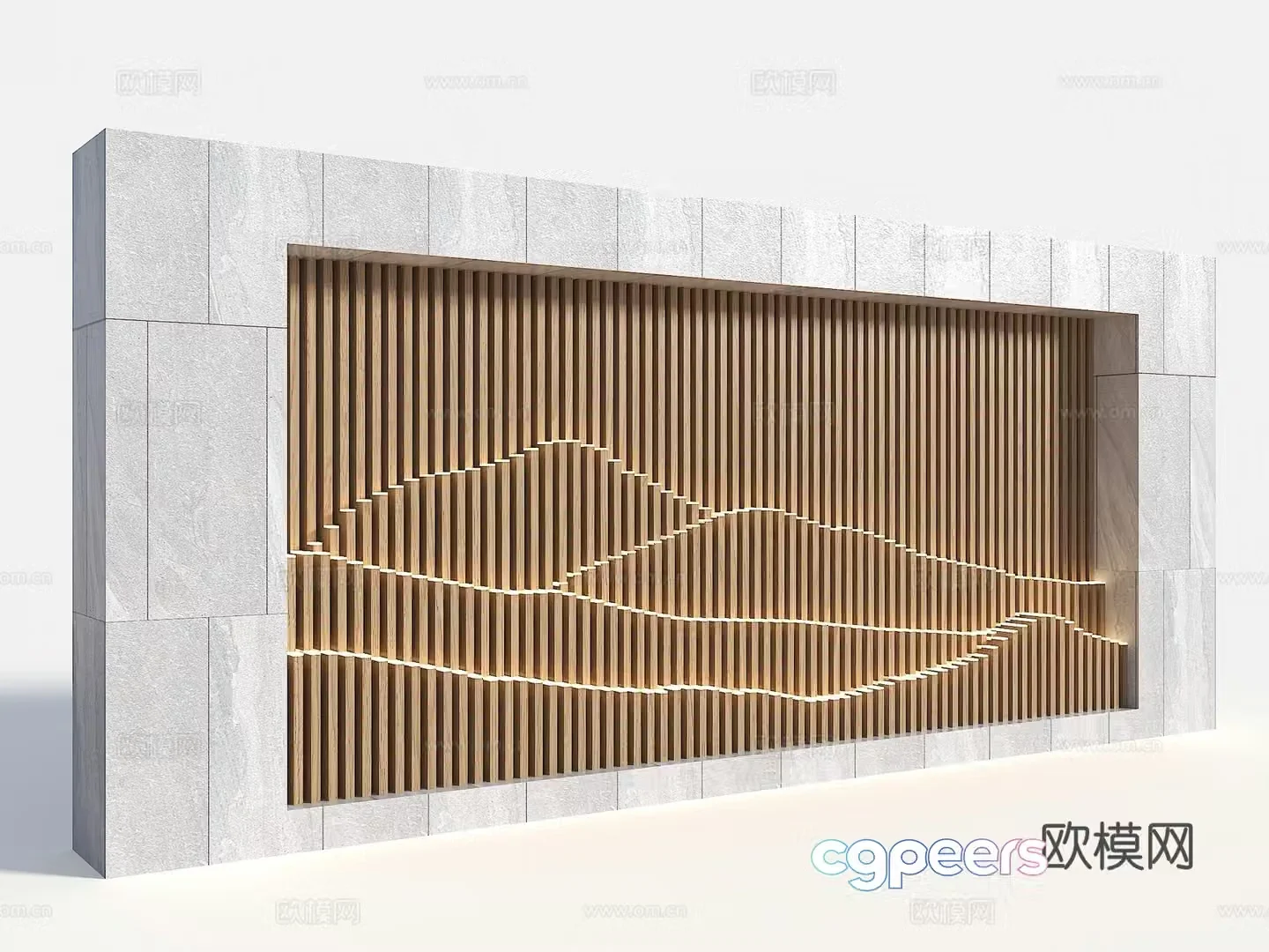 Modern courtyard landscape wall landscape wall format landscape wall new Chinese style landscape wall community landscape wall 3D model