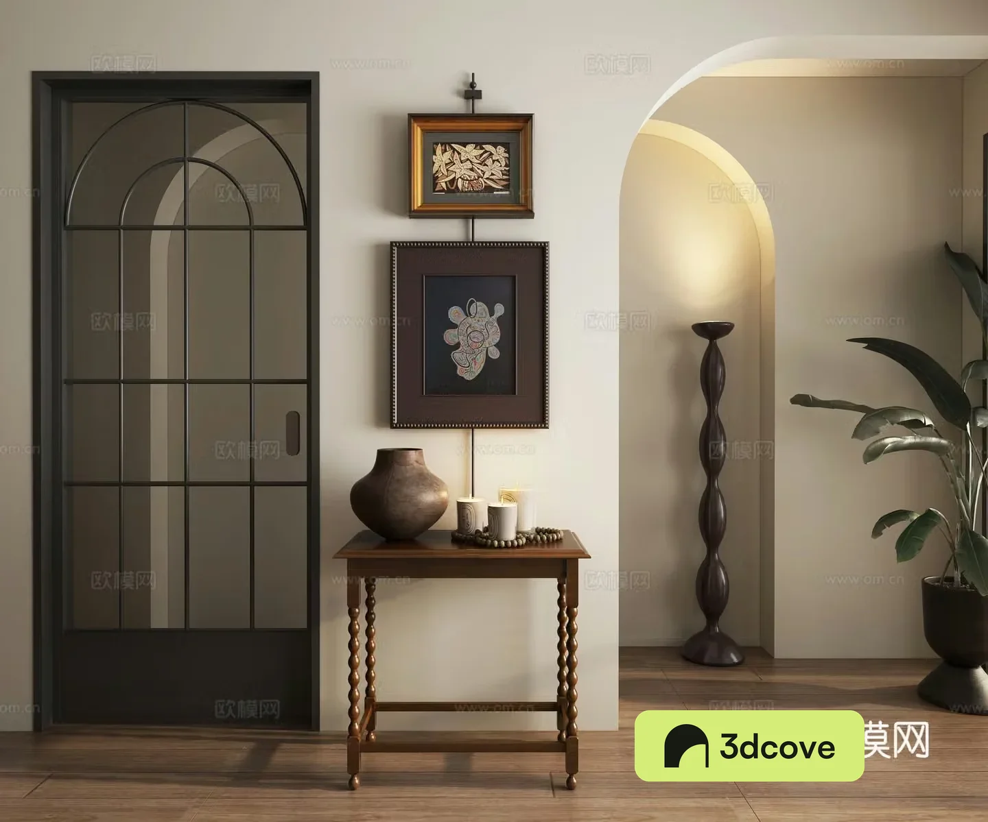 Retro three-dimensional decorative painting