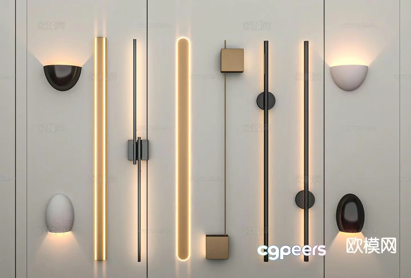 Light luxury wall lamp aisle wall lamp bedside wall lamp long wall lamp 3D model
