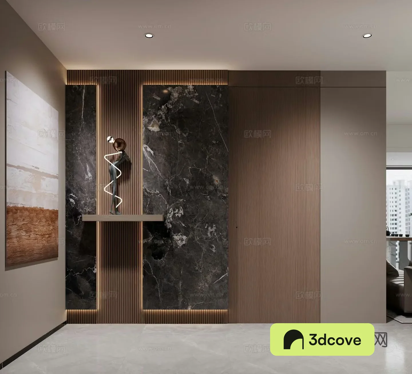 Modern living and dining room