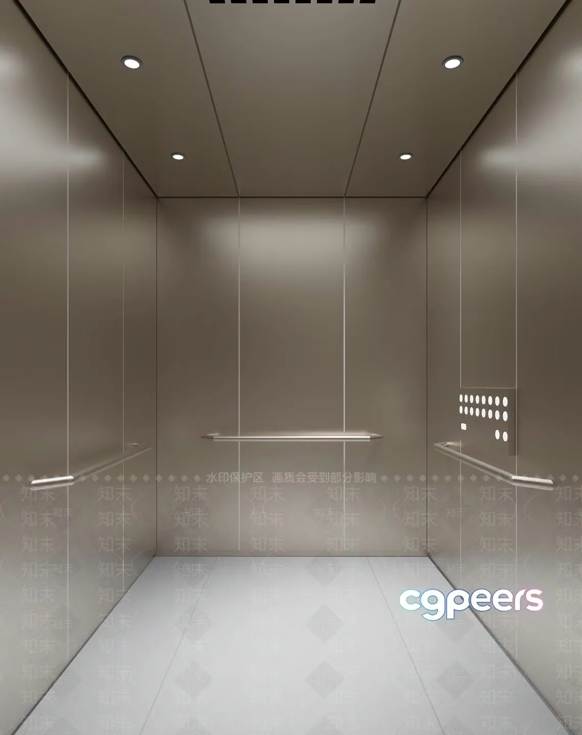 Modern Elevator Interior 3D Model – 20128 – VRAY Render