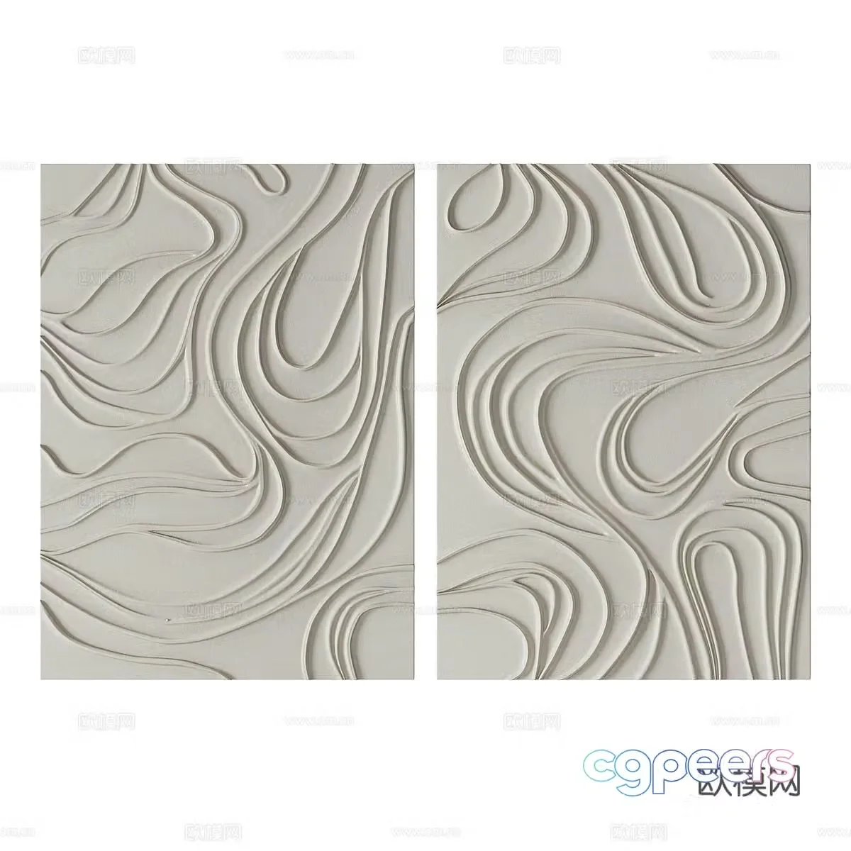 Modern bas-relief gypsum pendant hanging decoration 3D model