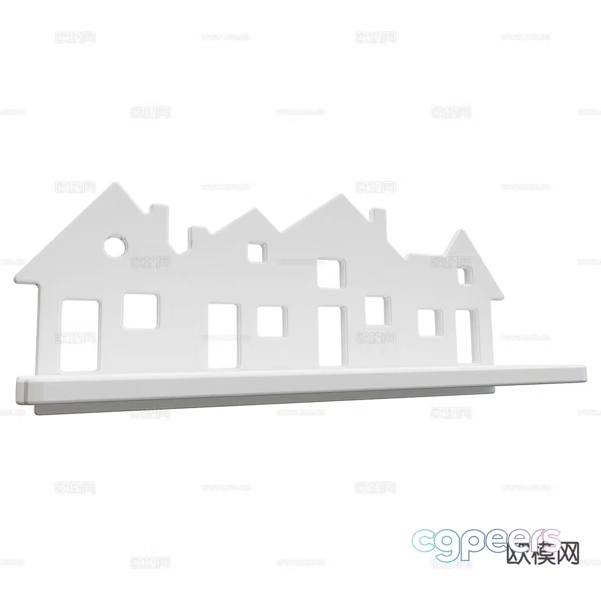 Cartoon wall cabinet wall hanging shelf bookshelf 3d model