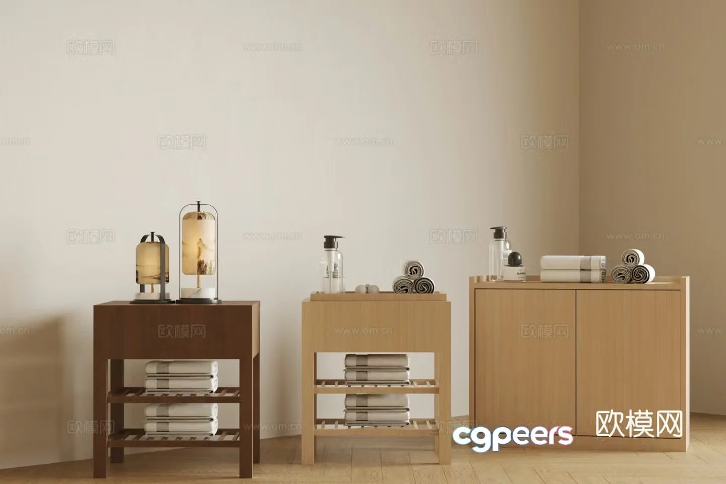 Beauty salon storage cabinet Beauty salon storage cabinet Log storage cabinet Solid wood storage cabinet Beauty supplies 3D model