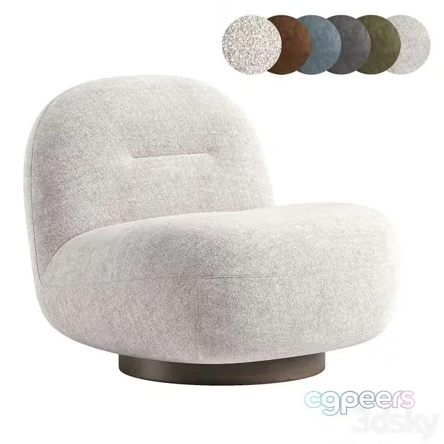 3ds Max Free – Soft Cozy Boucle Ivory Natural Otis Swivel Accent Chair